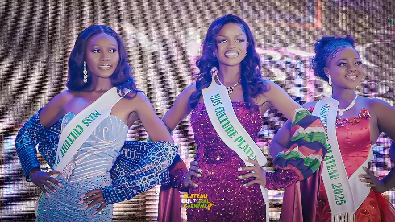 Miss Culture Plateau 2025 finalists on stage in evening gowns and sashes